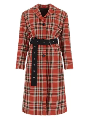 Acne Studios Checked Belted Coat
