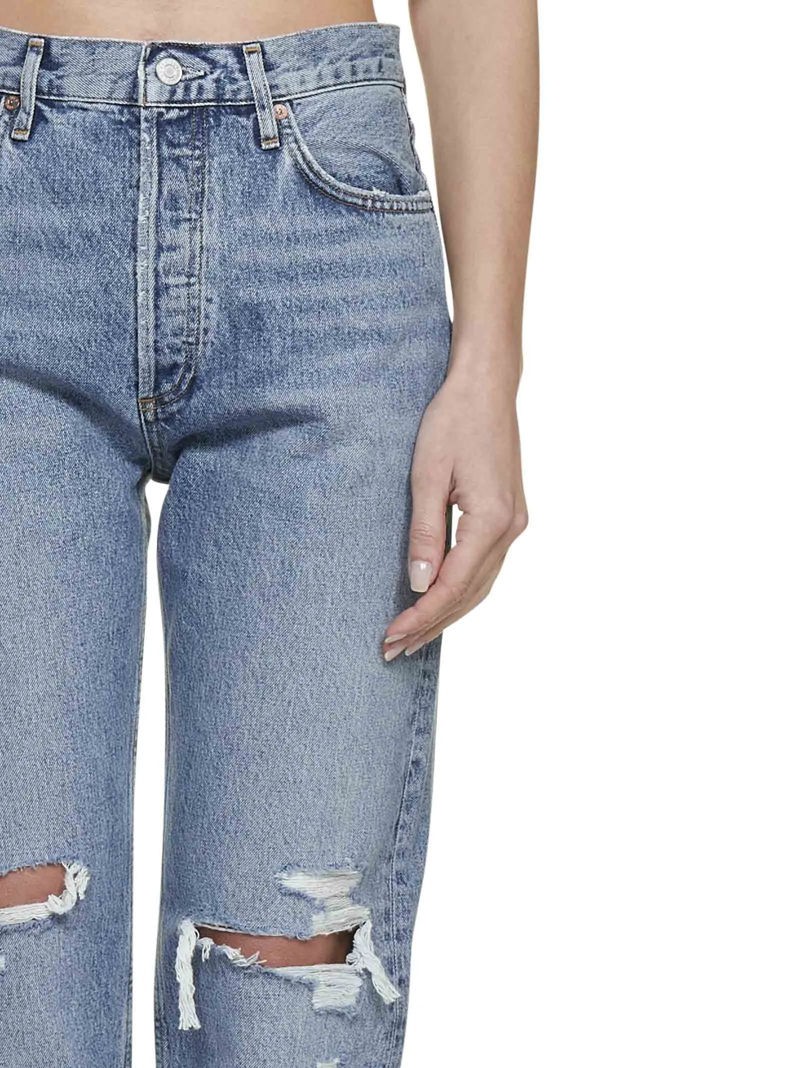 AGOLDE Distressed Straight-Leg Jeans