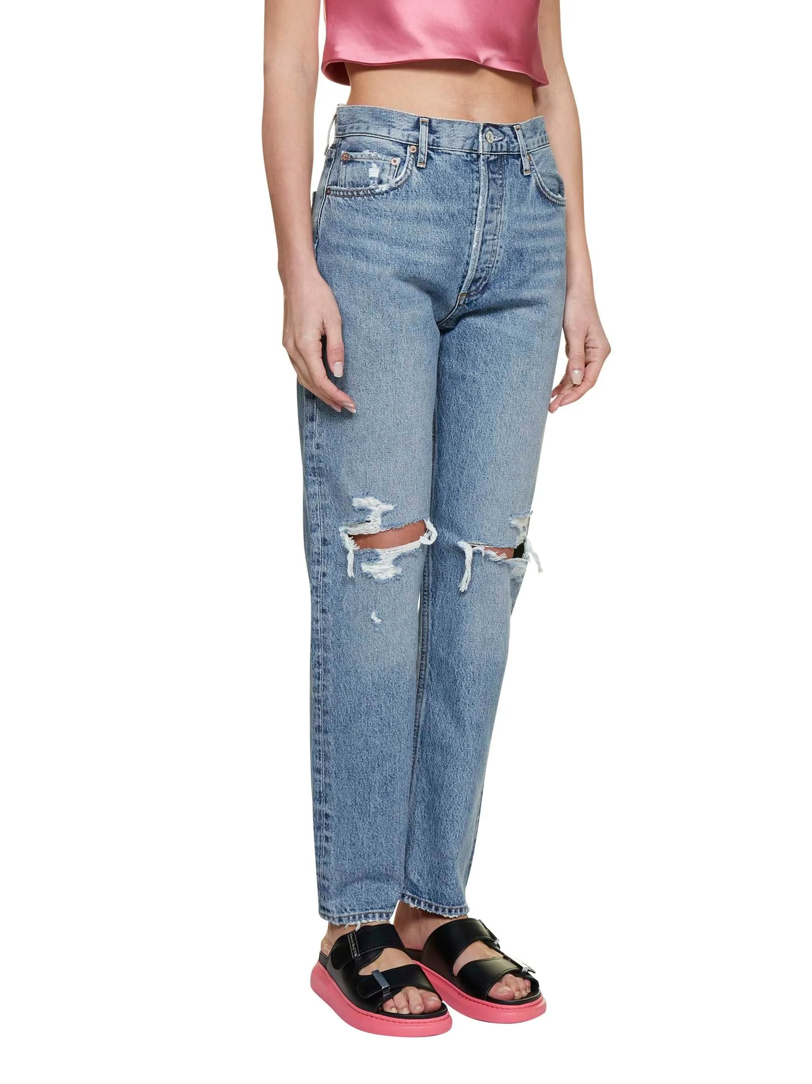AGOLDE Distressed Straight-Leg Jeans