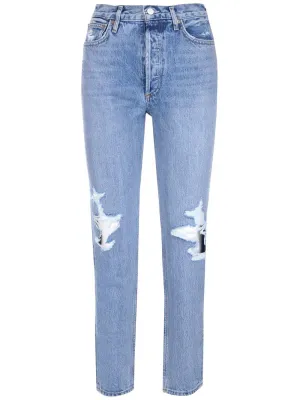 AGOLDE Fen Ripped Knee High Waist Jeans