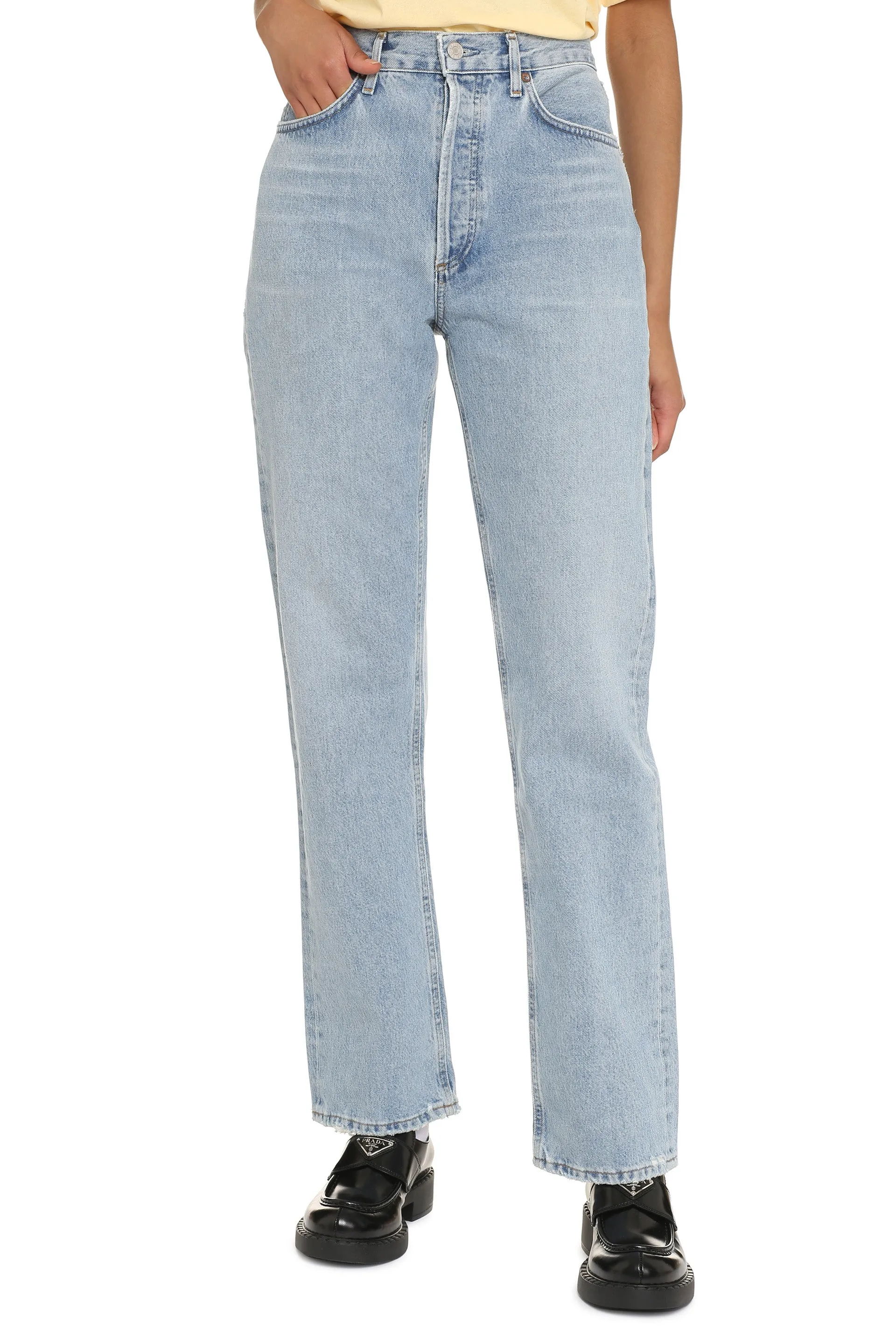 AGOLDE Lana Mid-Rise Straight-Leg Jeans