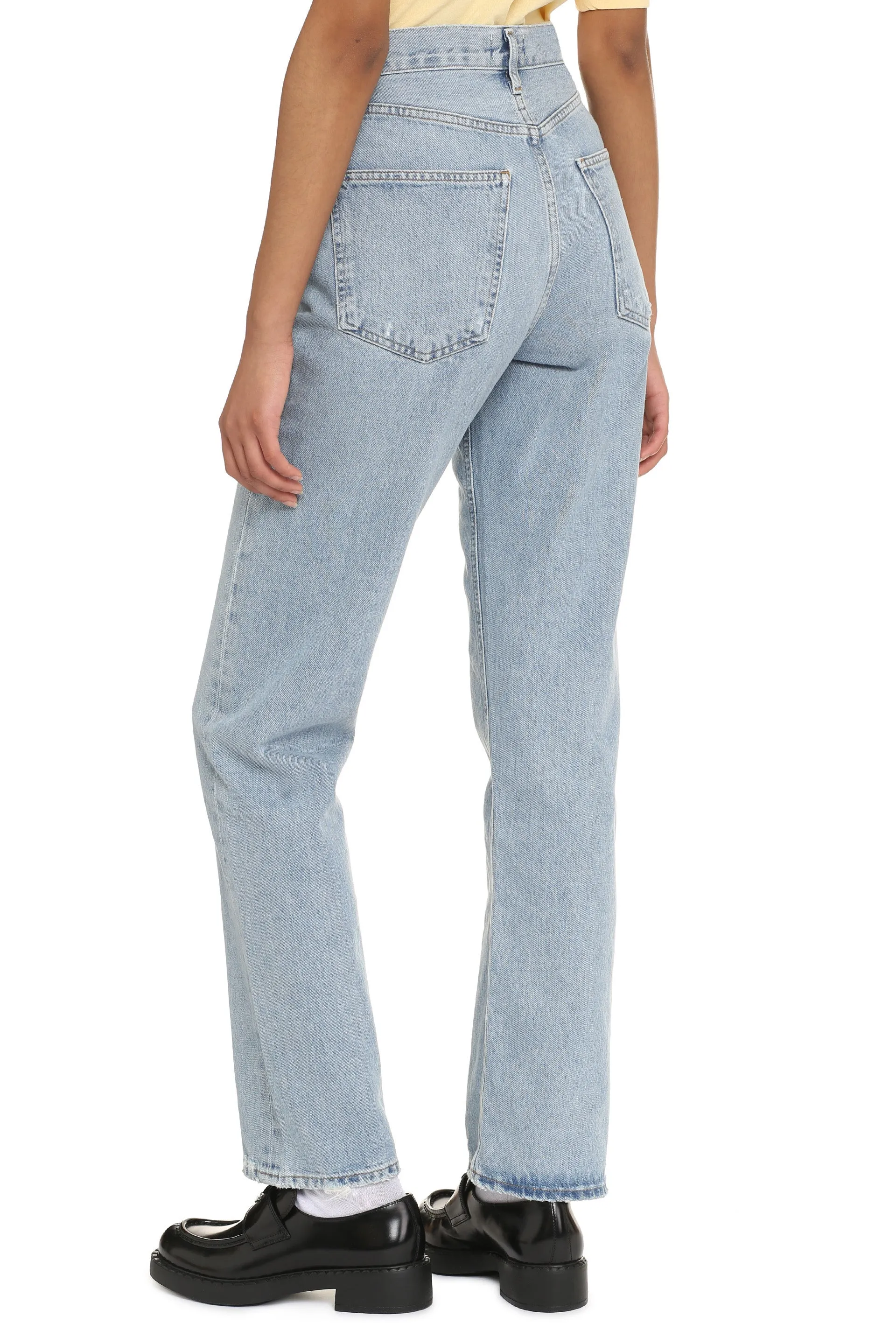 AGOLDE Lana Mid-Rise Straight-Leg Jeans