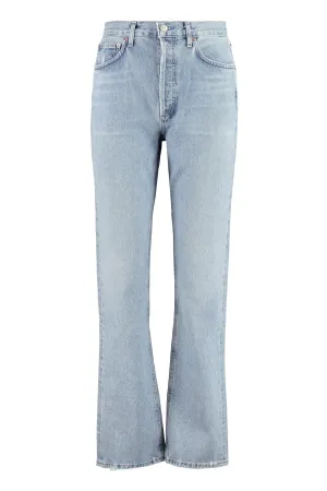 AGOLDE Lana Mid-Rise Straight-Leg Jeans