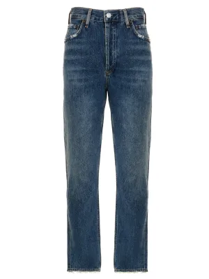 AGOLDE Riley High-Rise Distressed Cropped Jeans