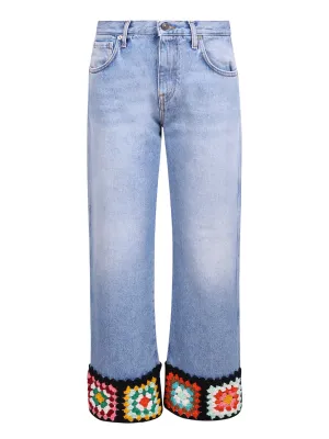 Alanui Crochet Hem Jeans