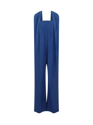 Alberta Ferretti Halterneck Open-Back Jumpsuit