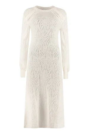 Alberta Ferretti Openwork Knit Dress