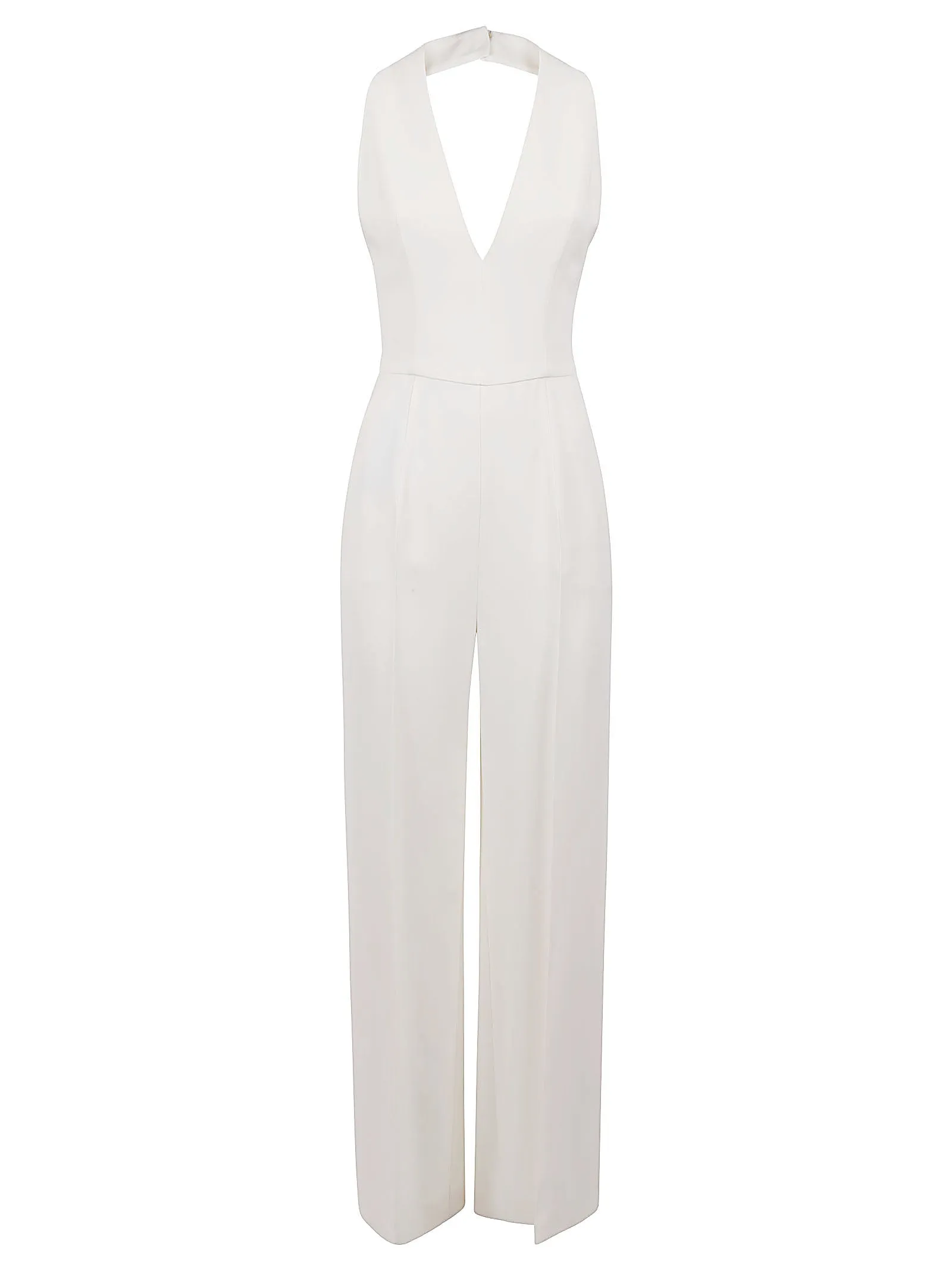 Alberta Ferretti Plunging-Neck Wide Leg Jumpsuit