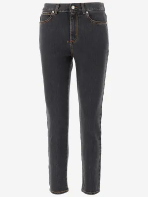 Alexander McQueen Contrast Stitching Skinny Jeans