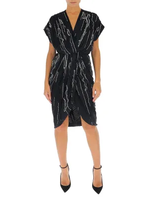 Amen Embellished V-Neck Dress