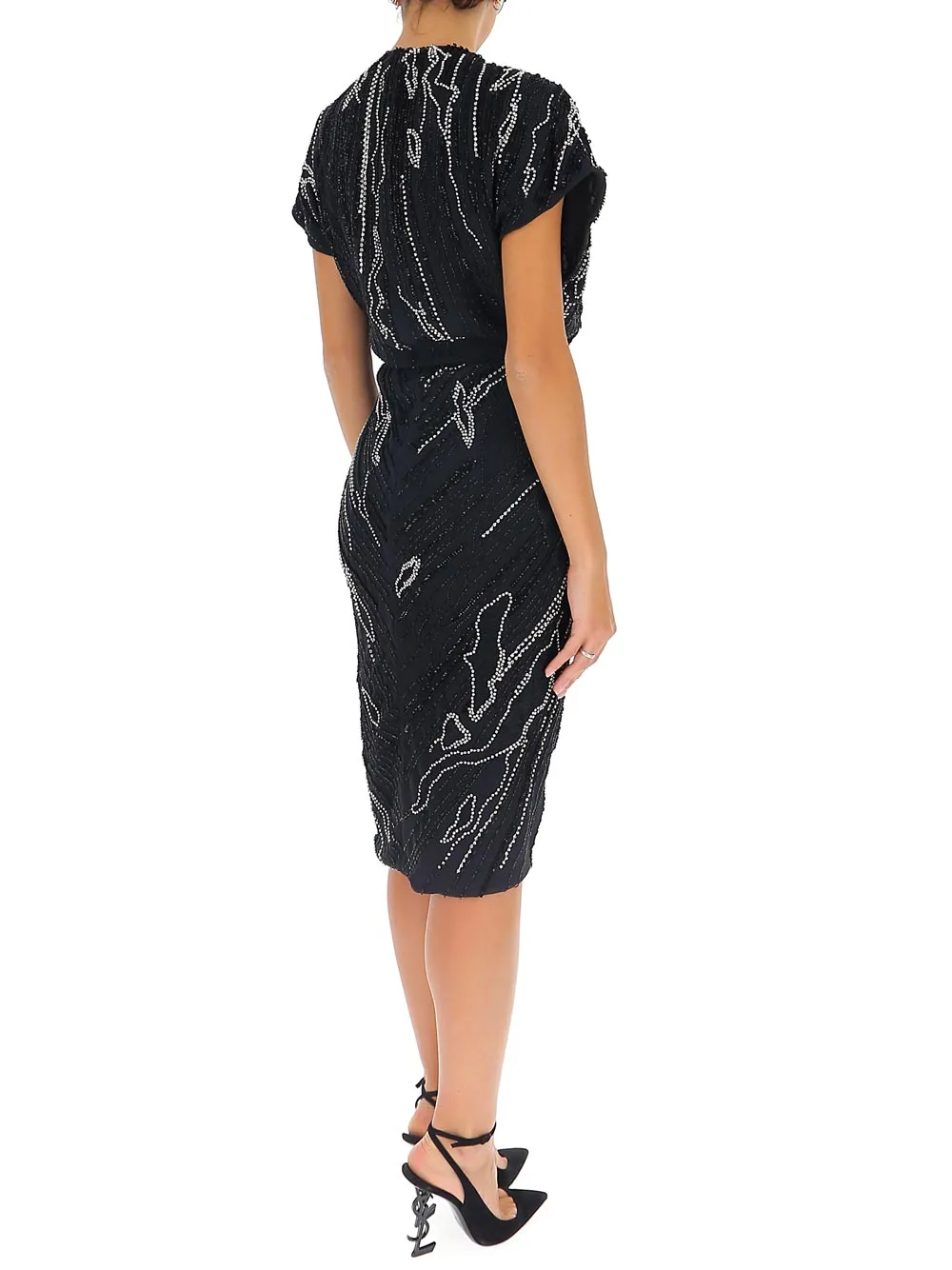Amen Embellished V-Neck Dress