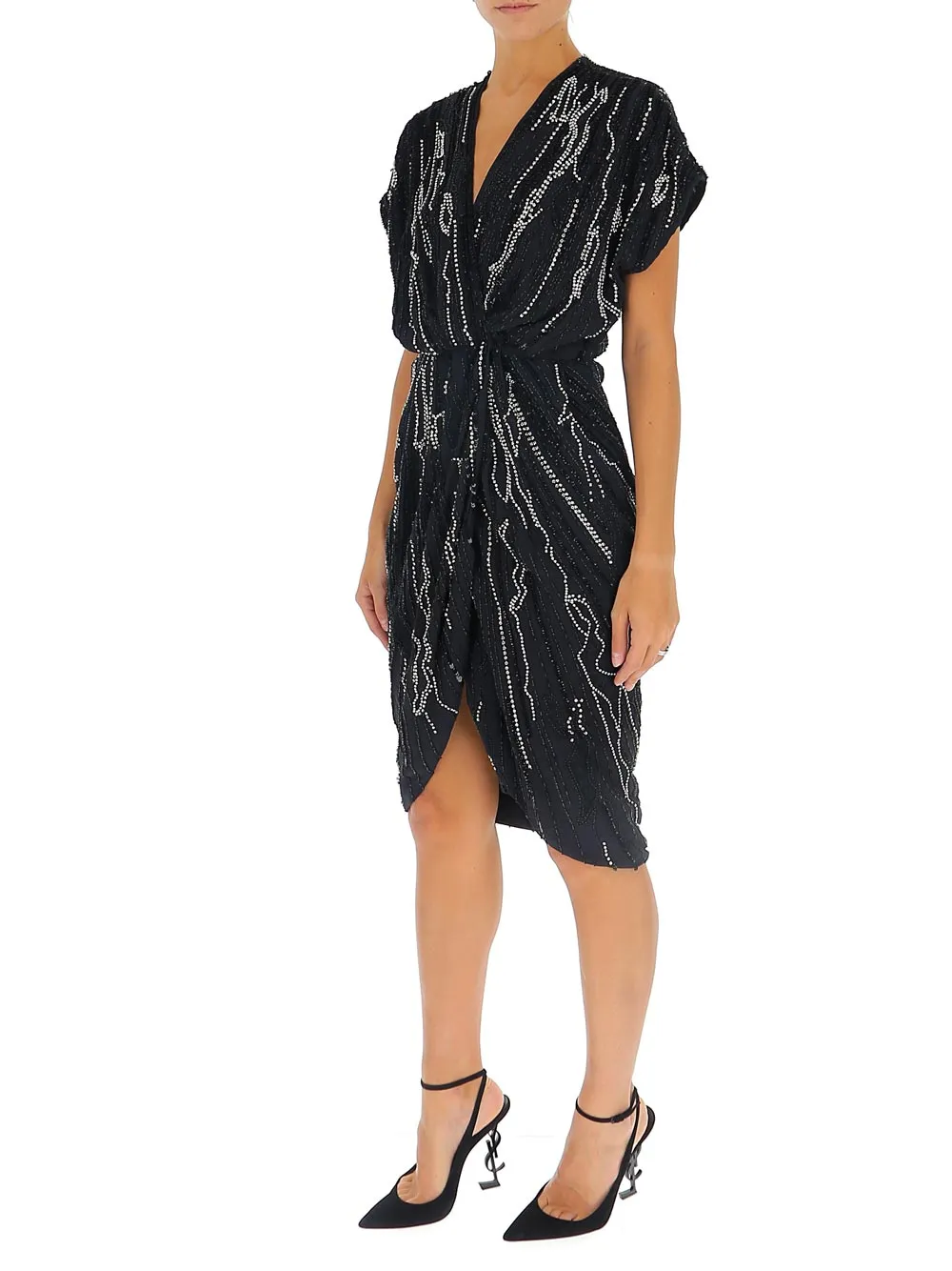 Amen Embellished V-Neck Dress