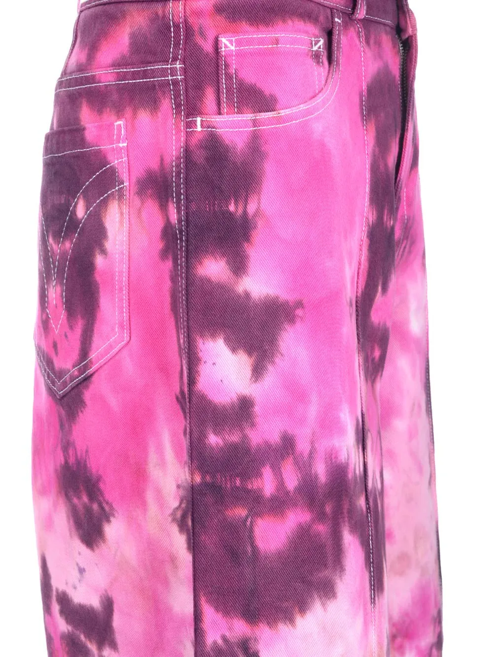 AMI Tie-Dye High Waisted Wide Leg Jeans
