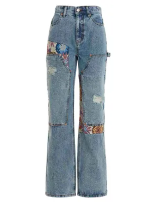 Andersson Bell Floral Embroidered Patchwork Jeans