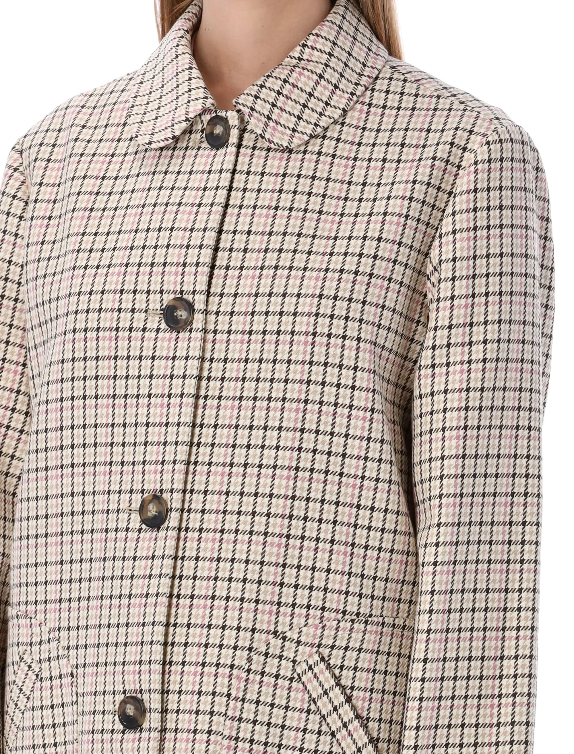 A.P.C. Check Patterned Buttoned Coat