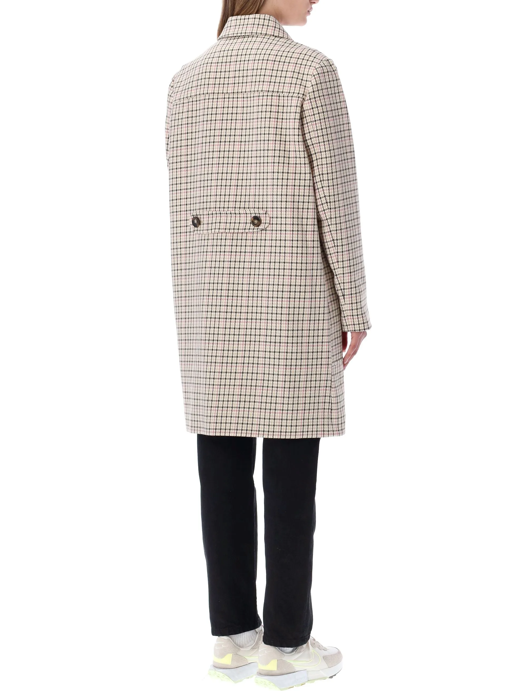 A.P.C. Check Patterned Buttoned Coat
