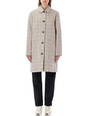 A.P.C. Check Patterned Buttoned Coat
