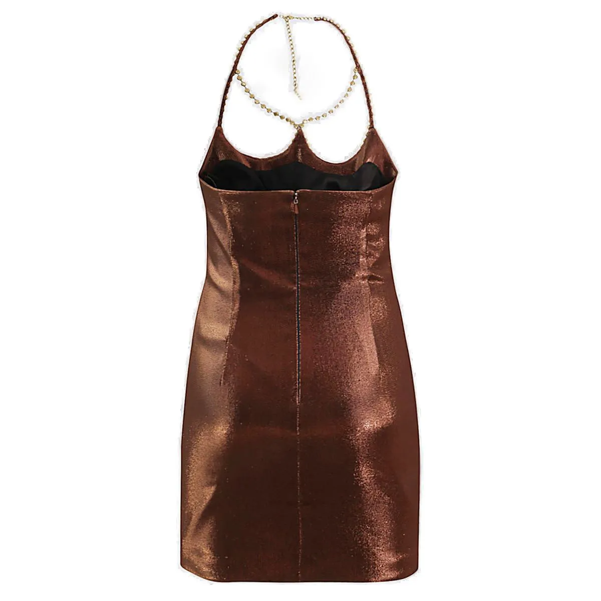 Area Embellished Halterneck Mini Dress
