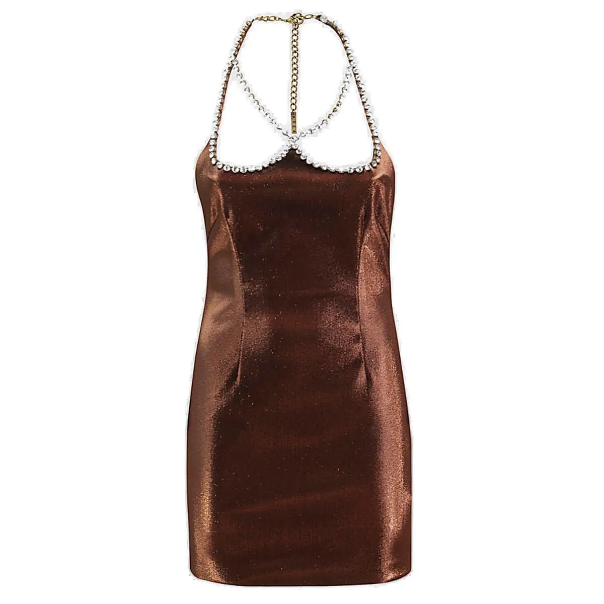 Area Embellished Halterneck Mini Dress