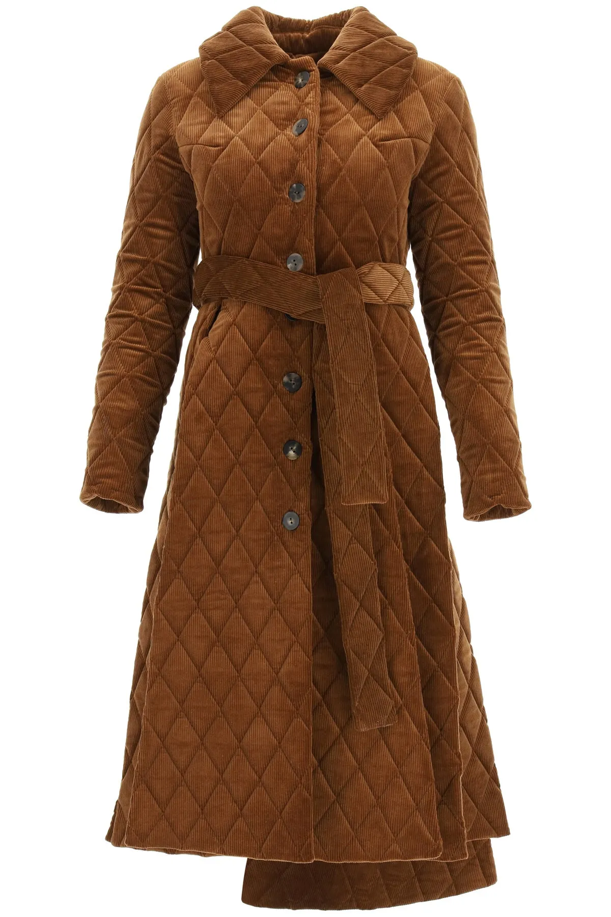 A.W.A.K.E. Mode Quilted Belted Corduroy Coat
