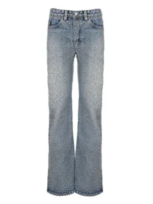 Balenciaga All-Over Hole Detailed Low Waist Jeans