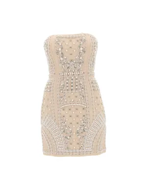 Balmain Embellished Bustier Mini Dress