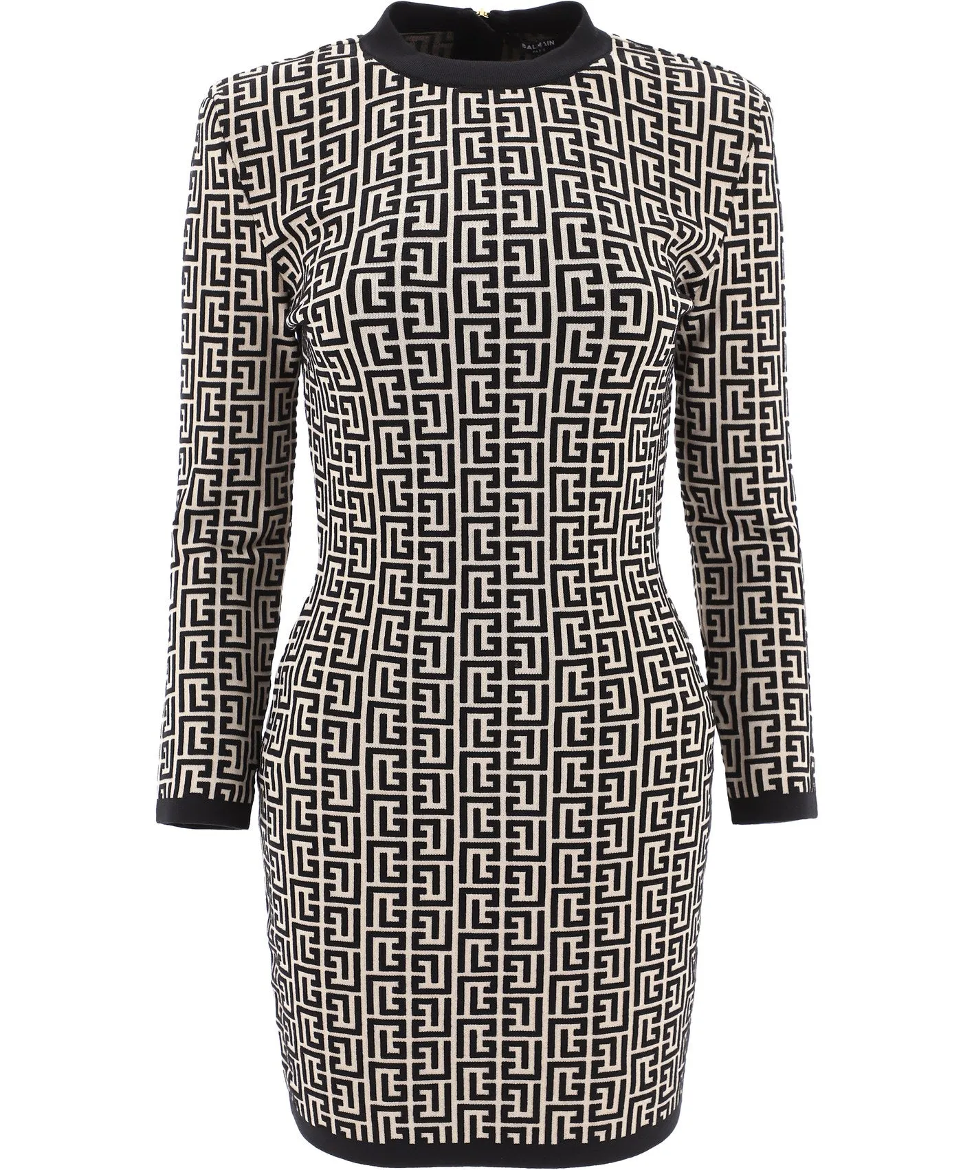 Balmain Motif Jacquard Knit Dress