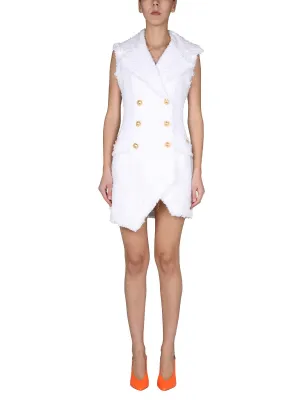 Balmain Sleeveless Tweed Mini Dress