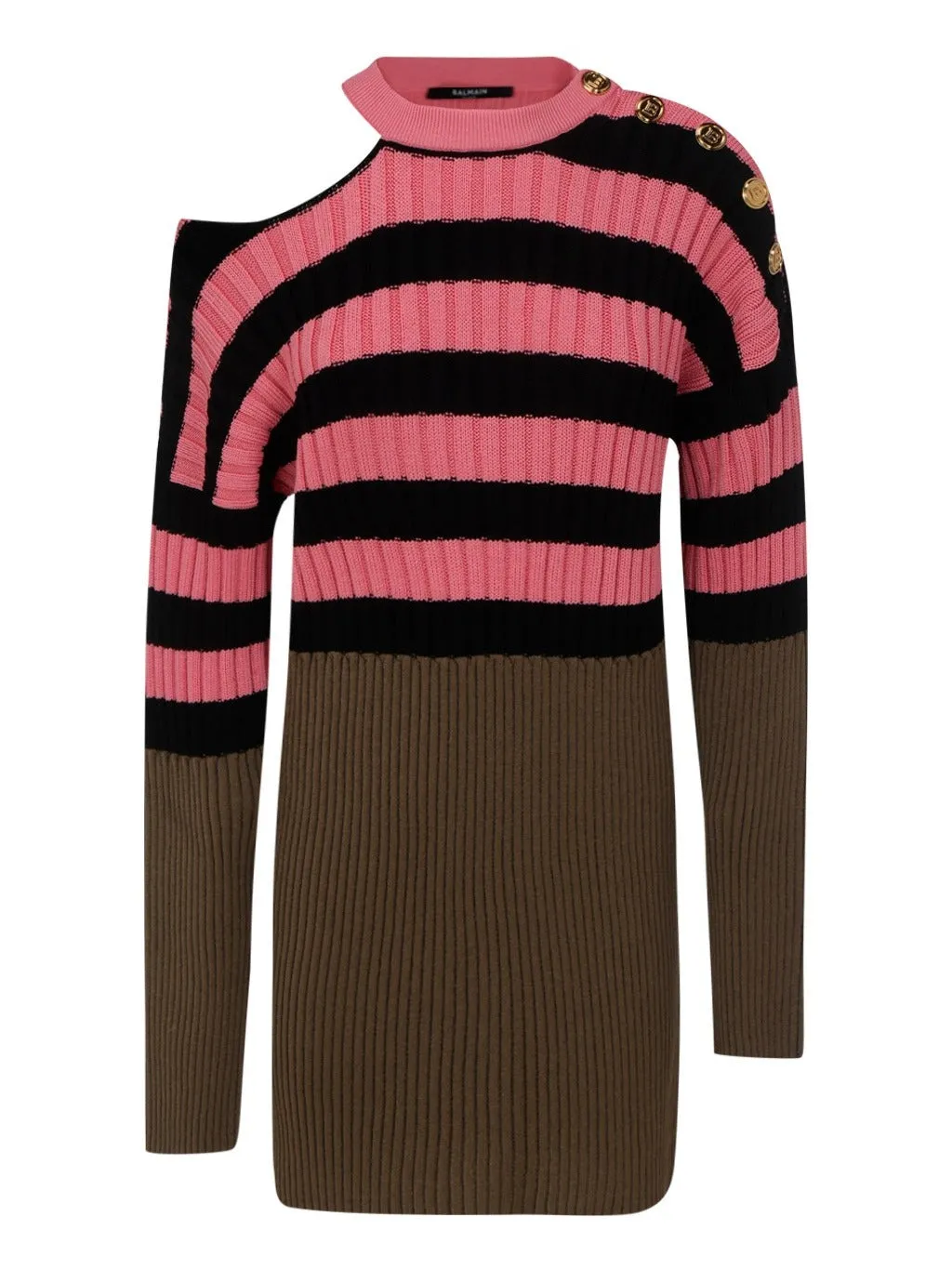 Balmain Striped Knit Dress