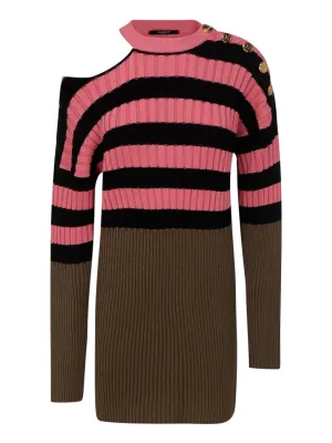 Balmain Striped Knit Dress