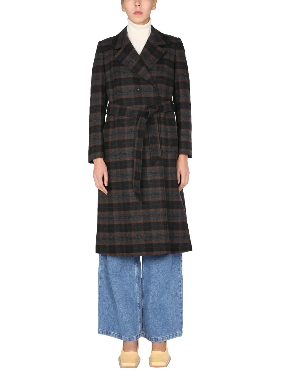 Barbour Tartan Pattern Tie Waist Coat