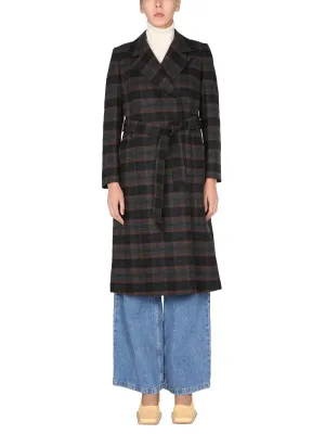 Barbour Tartan Pattern Tie Waist Coat