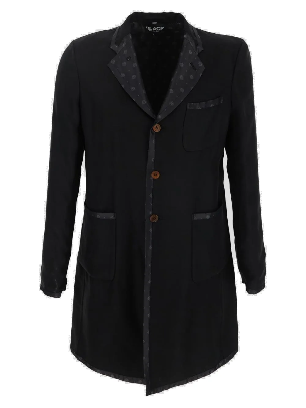 Black Comme des Garons Singles Breasted Coat