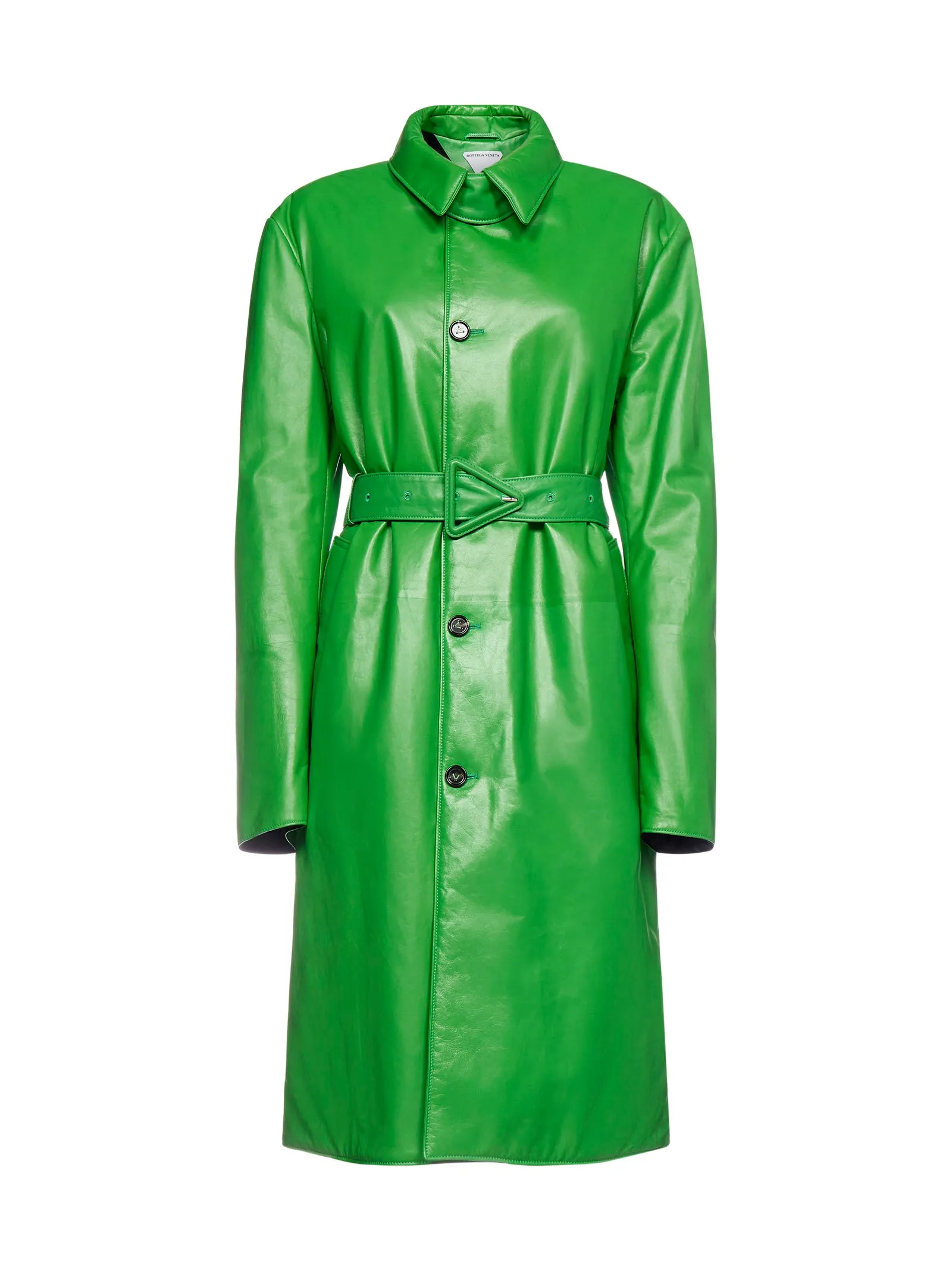 Bottega Veneta Belted Leather Coat