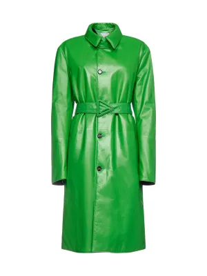 Bottega Veneta Belted Leather Coat