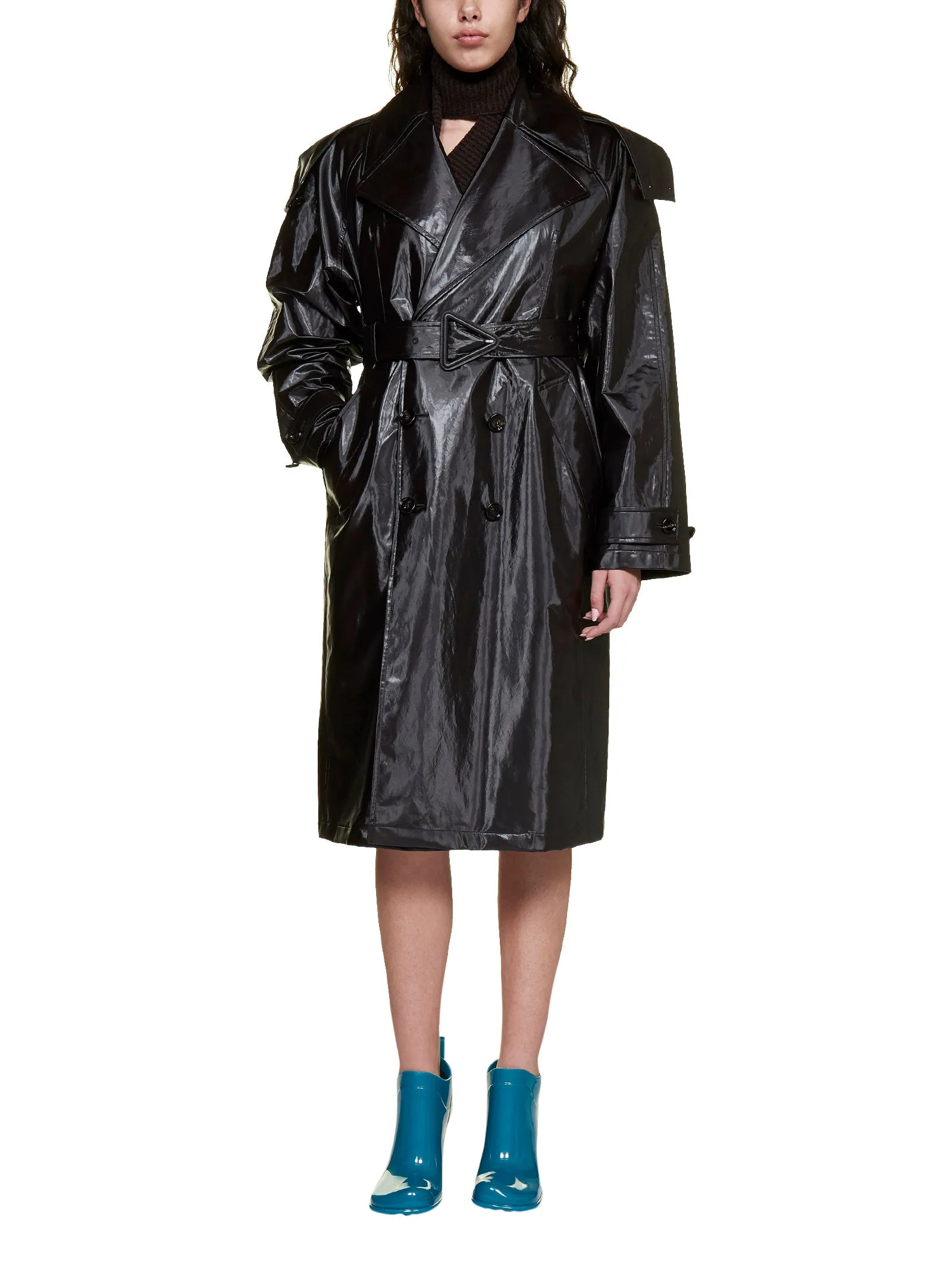 Bottega Veneta Double-Breasted Hooded Coat