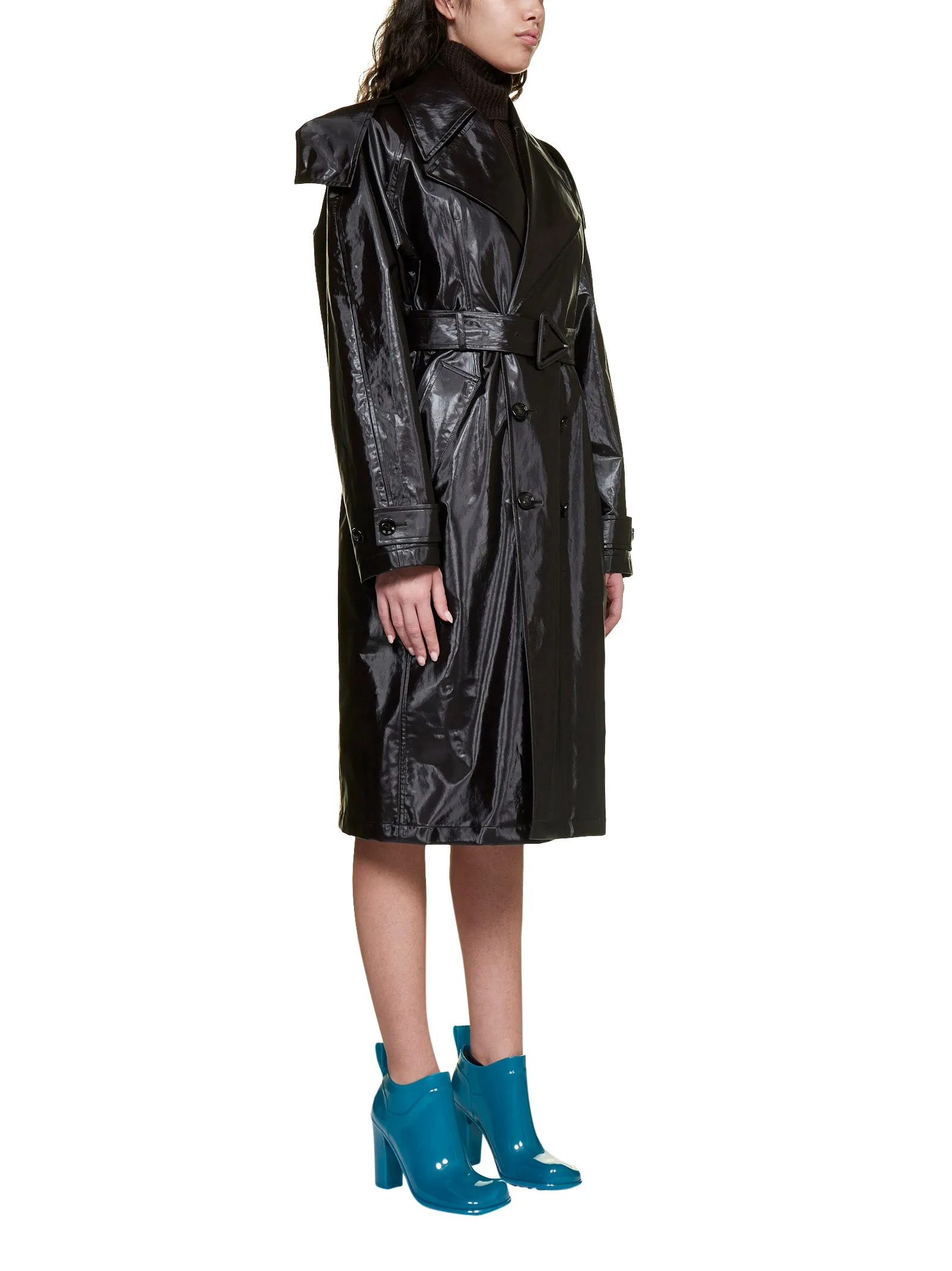 Bottega Veneta Double-Breasted Hooded Coat