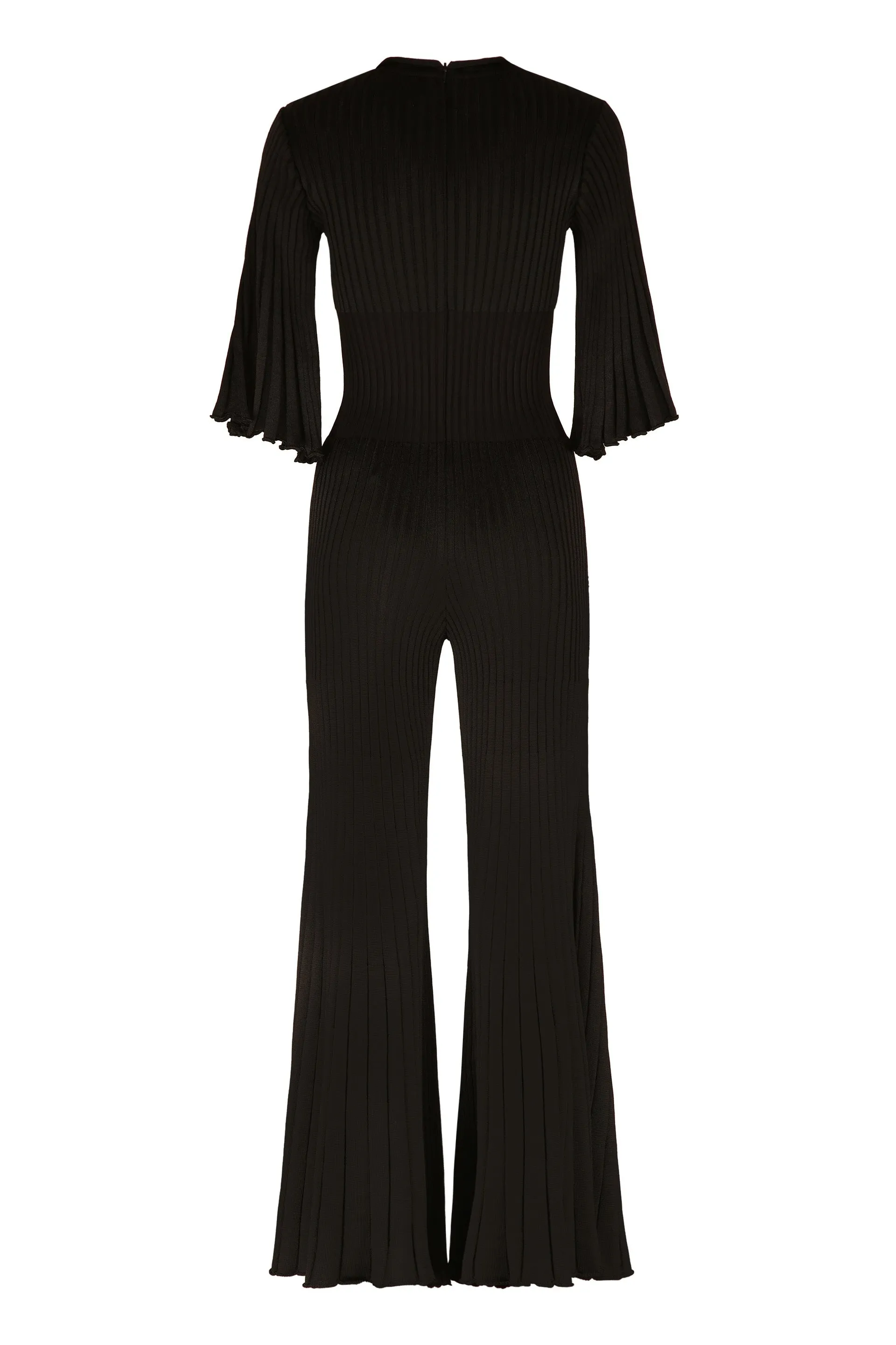 Bottega Veneta Ruffled Flared Knitted Jumpsuit