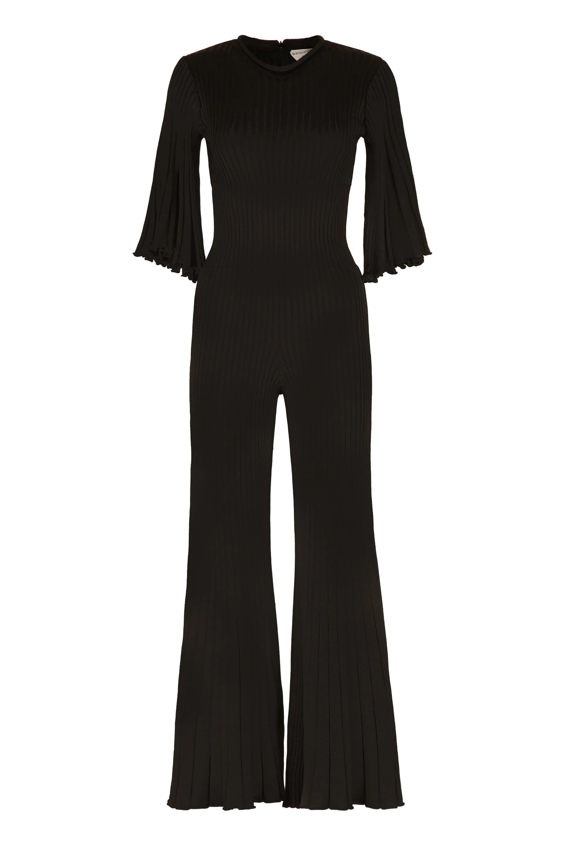 Bottega Veneta Ruffled Flared Knitted Jumpsuit