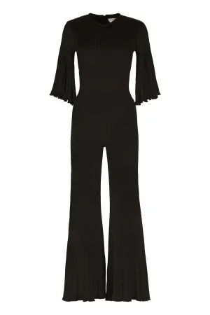 Bottega Veneta Ruffled Flared Knitted Jumpsuit