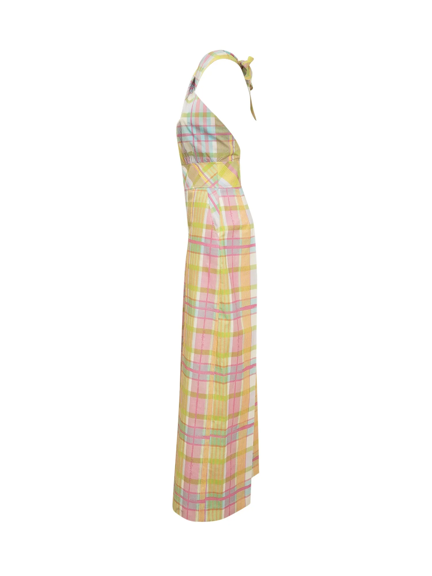 Boutique Moschino Bow Detailed Checked Jumpsuit