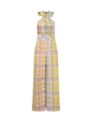 Boutique Moschino Bow Detailed Checked Jumpsuit