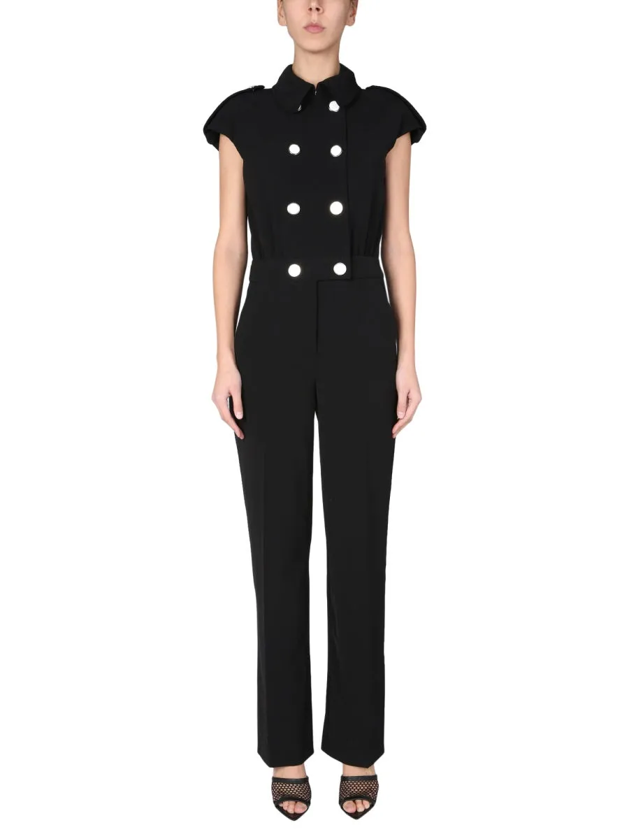 Boutique Moschino Double-Breasted Short Sleeved Jumpsuit