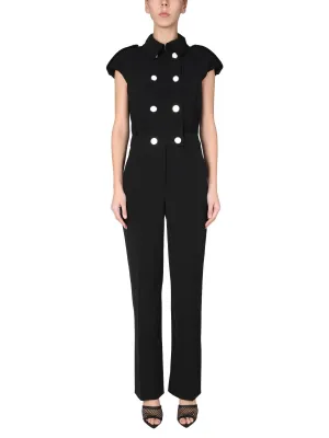 Boutique Moschino Double-Breasted Short Sleeved Jumpsuit