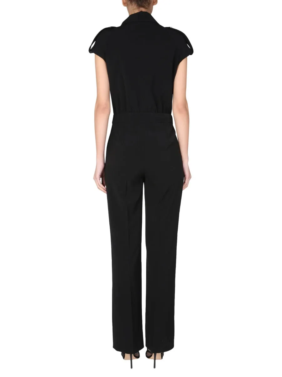 Boutique Moschino Double-Breasted Short Sleeved Jumpsuit