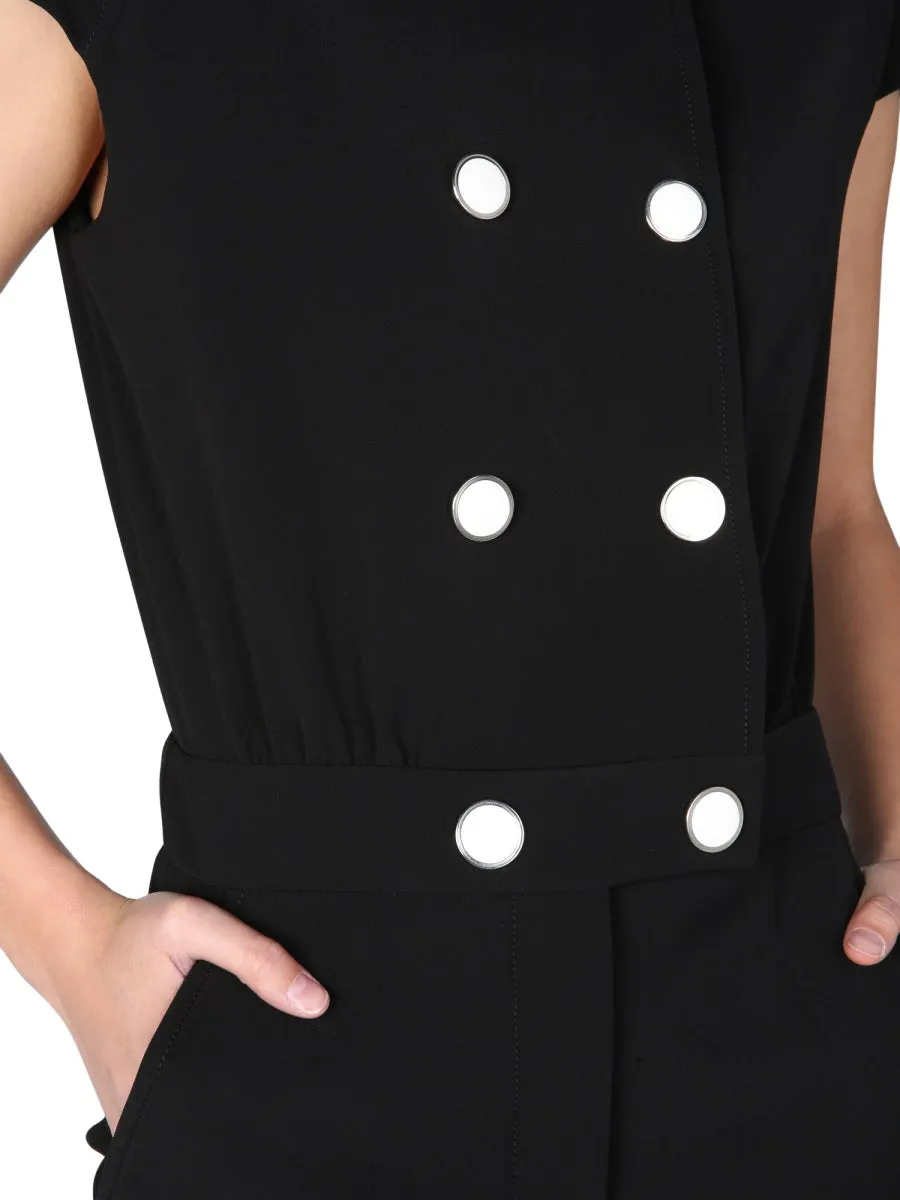 Boutique Moschino Double-Breasted Short Sleeved Jumpsuit