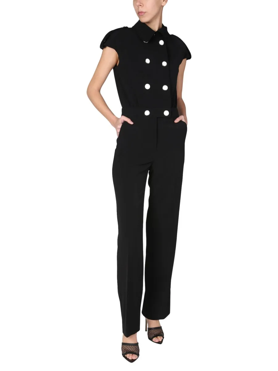 Boutique Moschino Double-Breasted Short Sleeved Jumpsuit