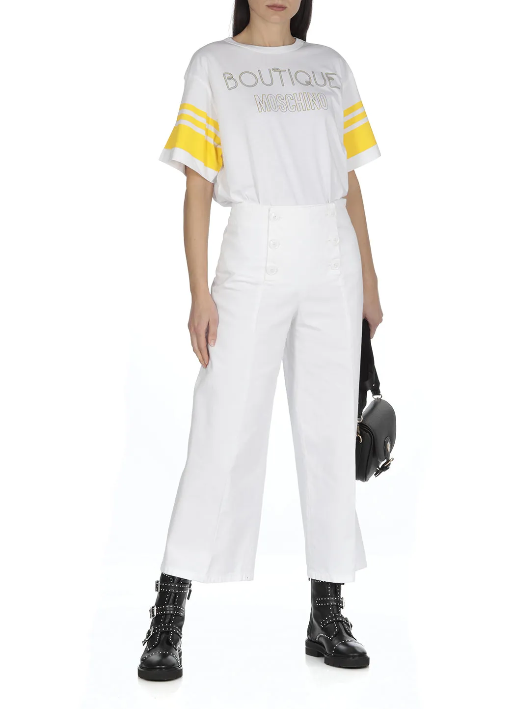 Boutique Moschino High Waist Logo Embroidered Jeans
