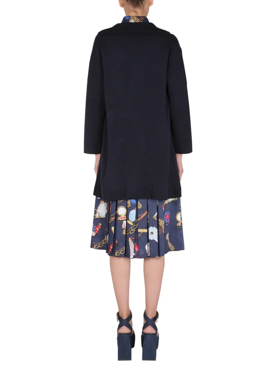 Boutique Moschino Logo Patch Extra-Fine Coat