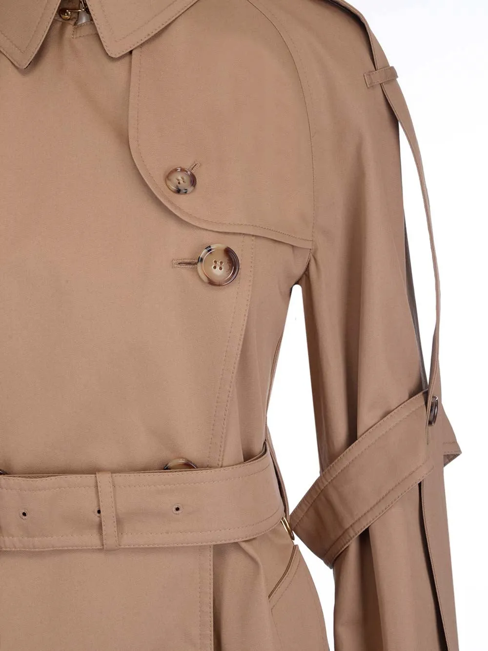 Burberry Belted Waist Gabardine Trench Coat